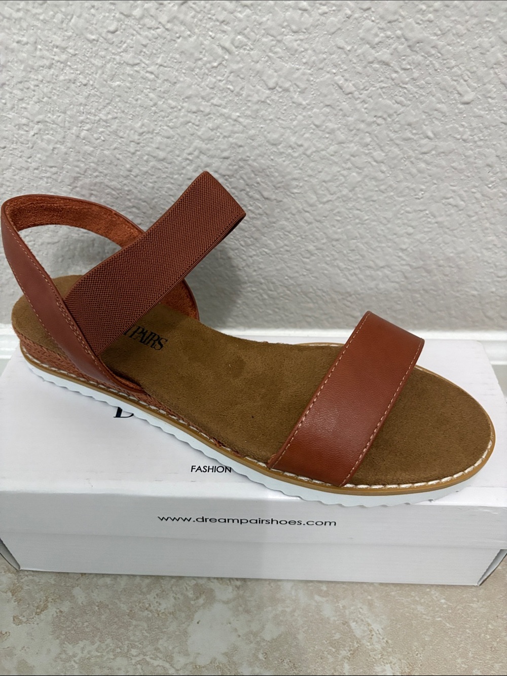 Brown Elastic strap Sandals